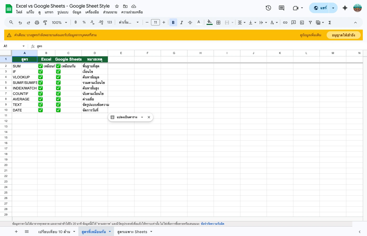 google-sheets-vs-excel tab 2
